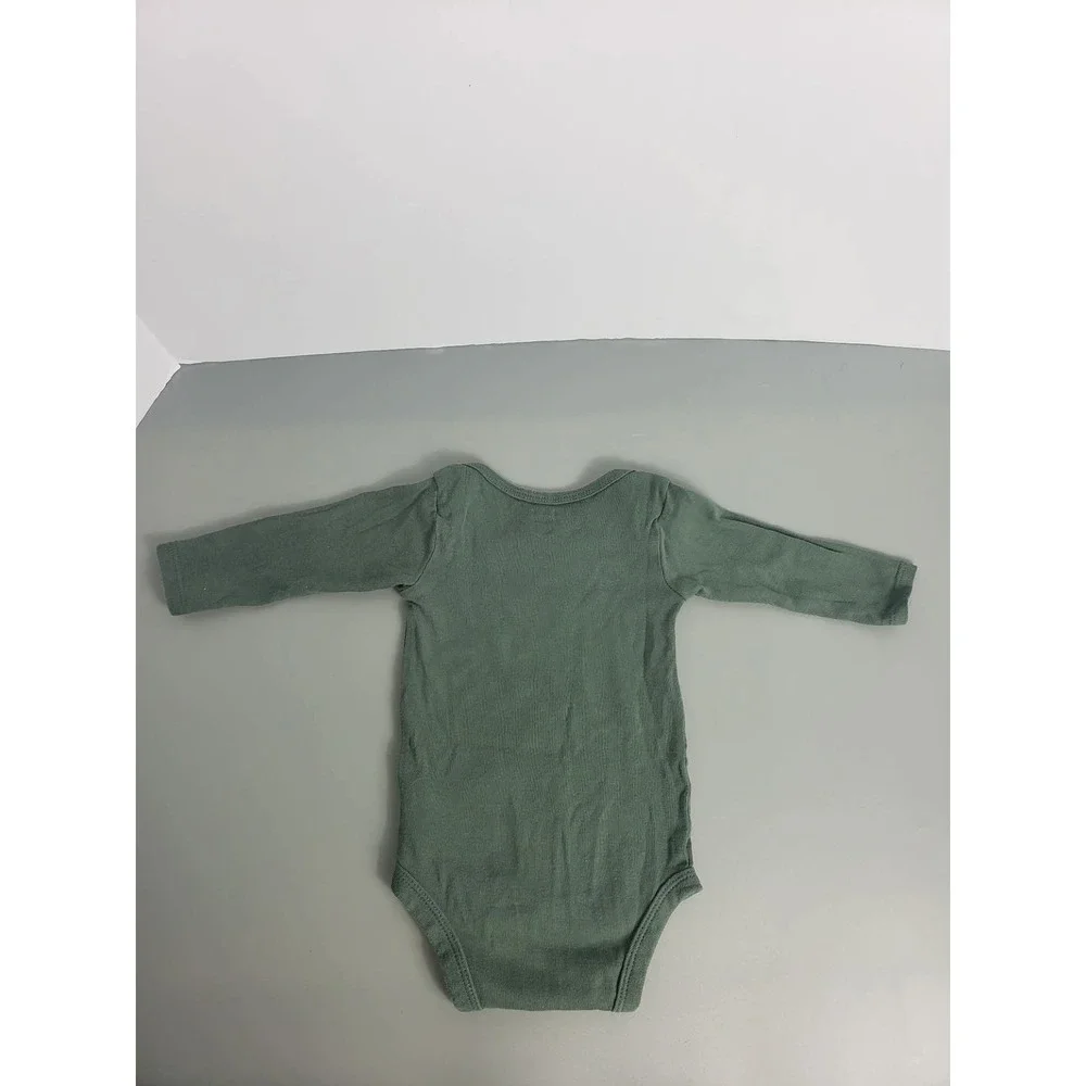 Gerber Baby Tiger Long Sleeve Onesie Sage Green 3-6 Months Neutral Outfit